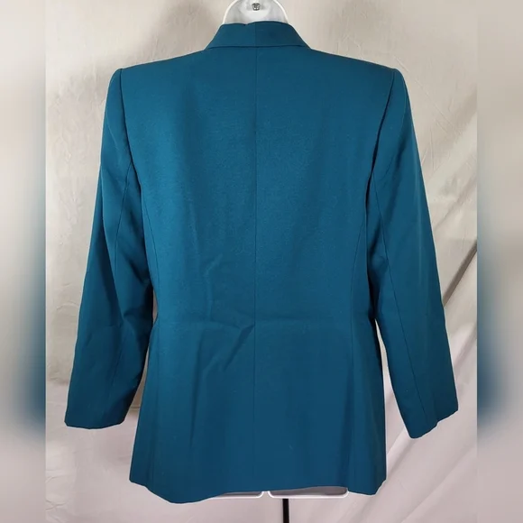 Vintage Teal Green Classic LE SUIT Pencil Skirt Suit - Size 8P - Picture 3 of 7